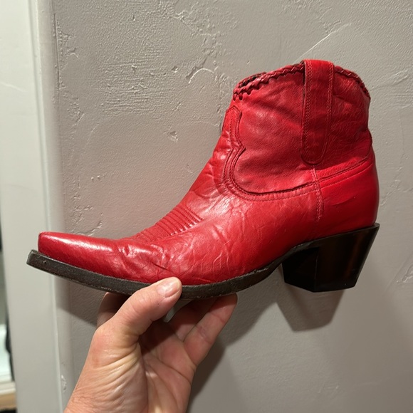 Brand new never worn Red leather Allen booties - Picture 5 of 5